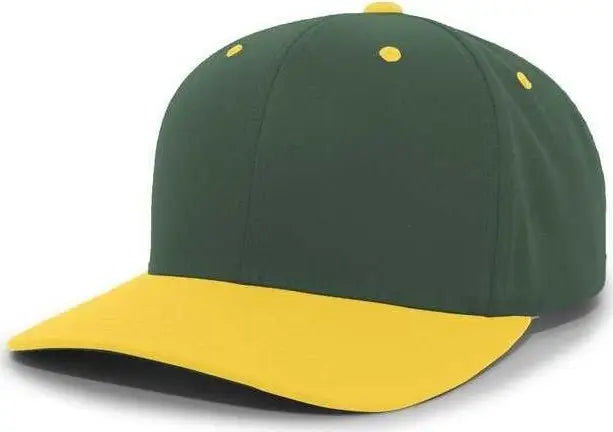 Pacific Headwear 302c Cotton Blend Hook-and-loop Cap - Dark Green Gold - Forest / 7’’ - 7 7/8’’