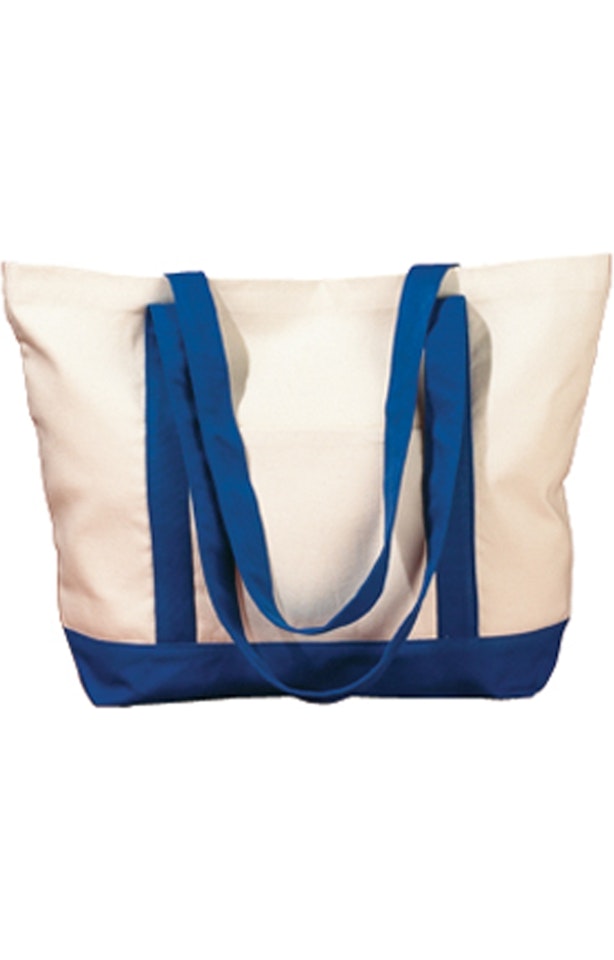 BAGedge BE004 Canvas Tote - Natural  Royal