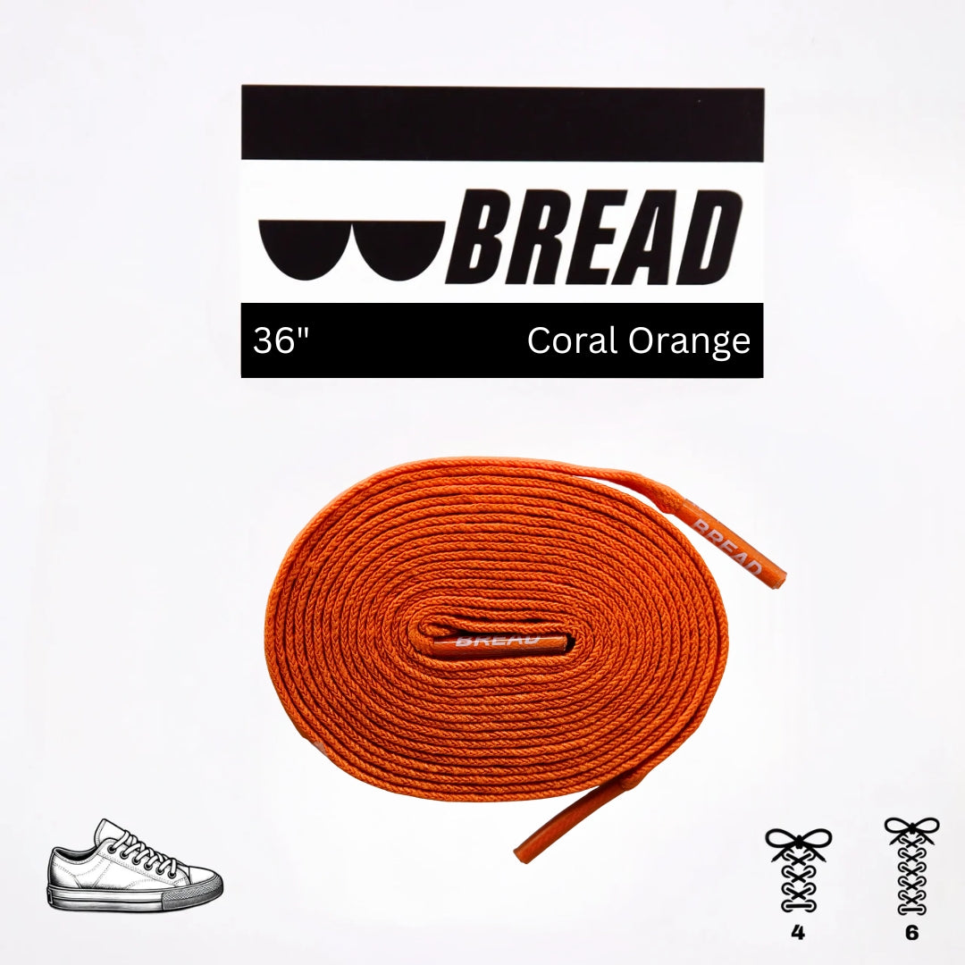 Bread Elastic Shoelace - Coral Orange