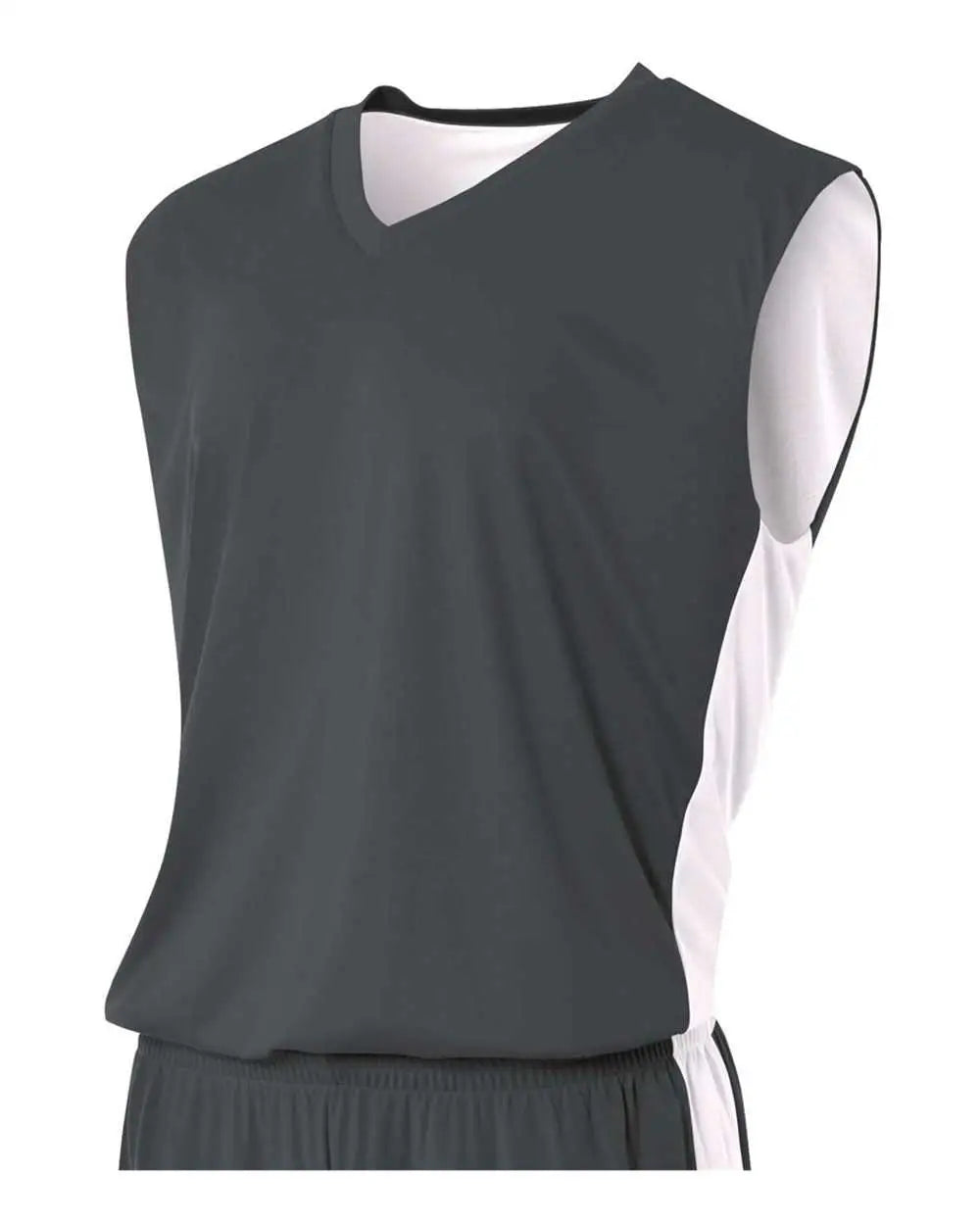 A4 Nb2320 Youth Reversible Moisture Management Muscle - Graphite White