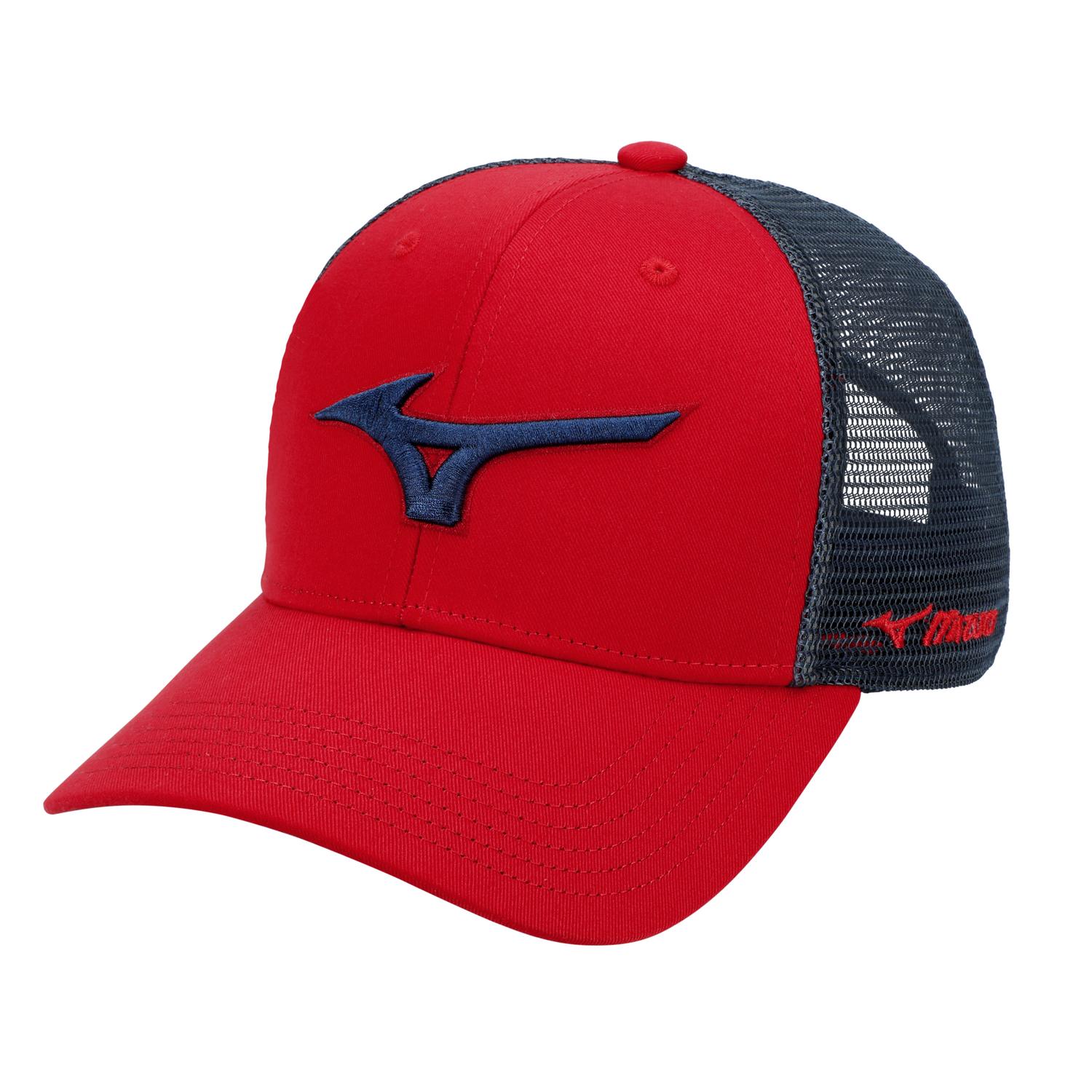 Mizuno Diamond Trucker Cap - Red-Navy - HIT a Doubloe