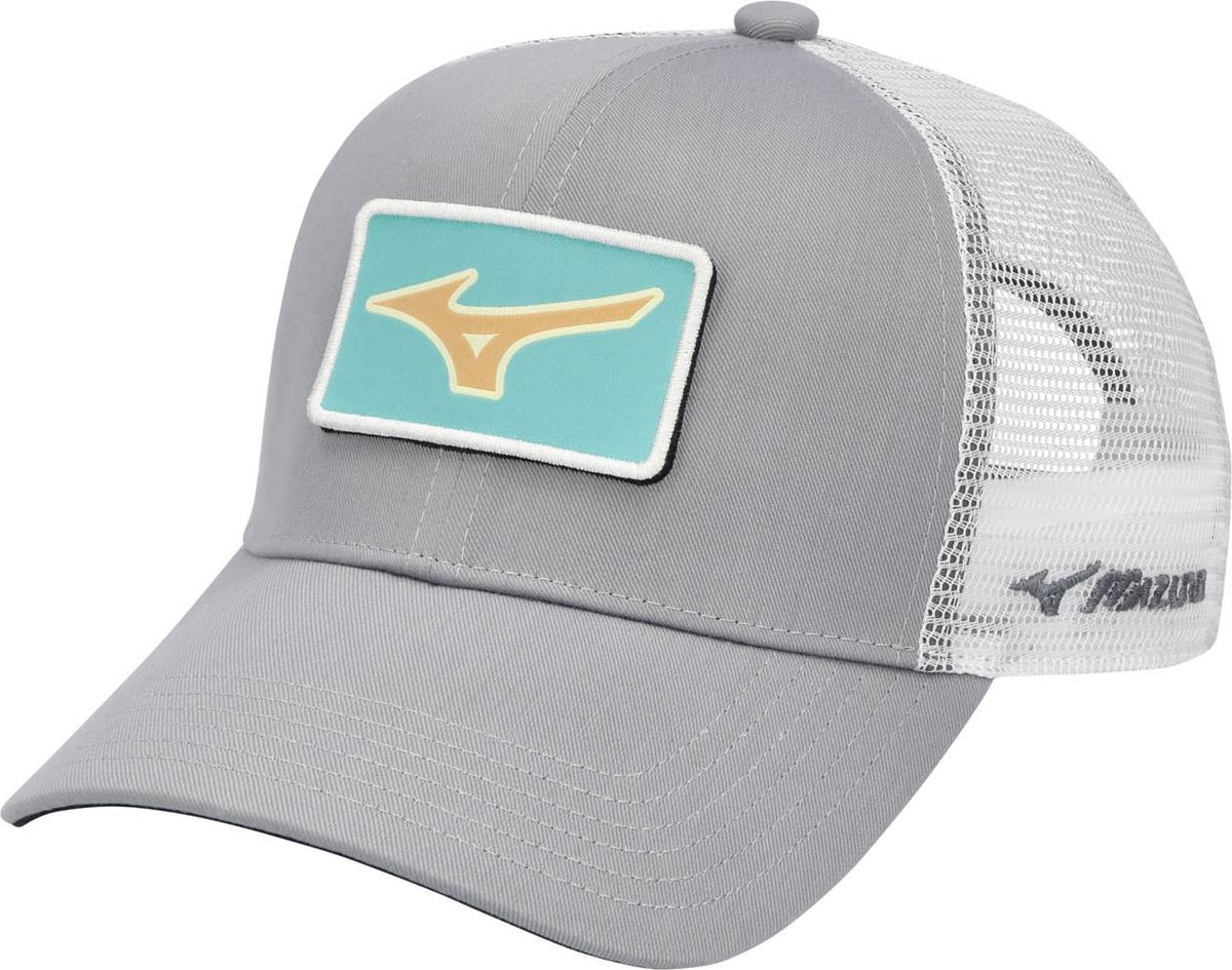 Mizuno Diamond Trucker Patch Cap - Gray-White - HIT a Doubloe