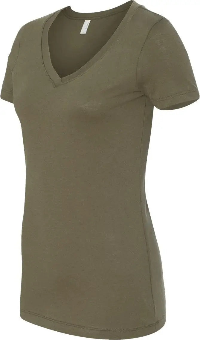 Next Level 1540 Women’s Ideal V-neck T-shirt - Military Green - Olive / Ladies Xs