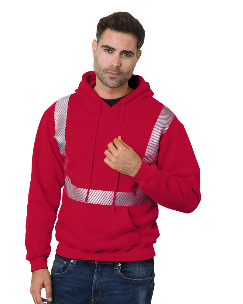 Front view of Cardinal Bayside 3739 Hi-Vis Hooded Sweatshirt