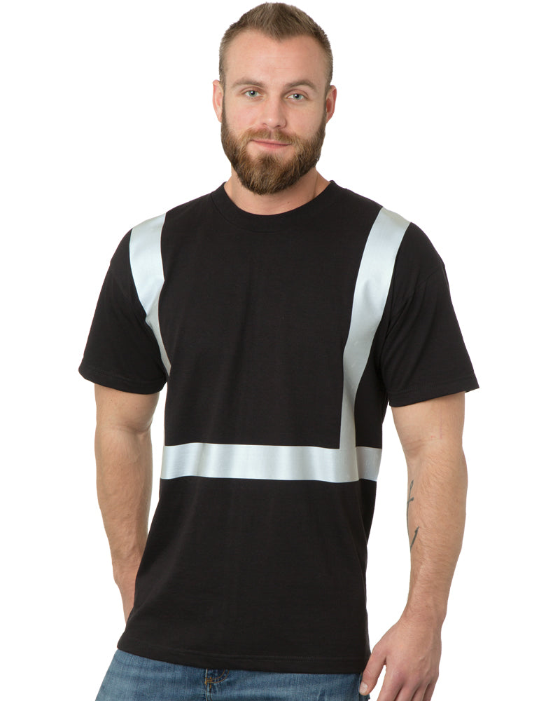 Front view of Black Bayside 3751 Hi-Vis T-Shirt