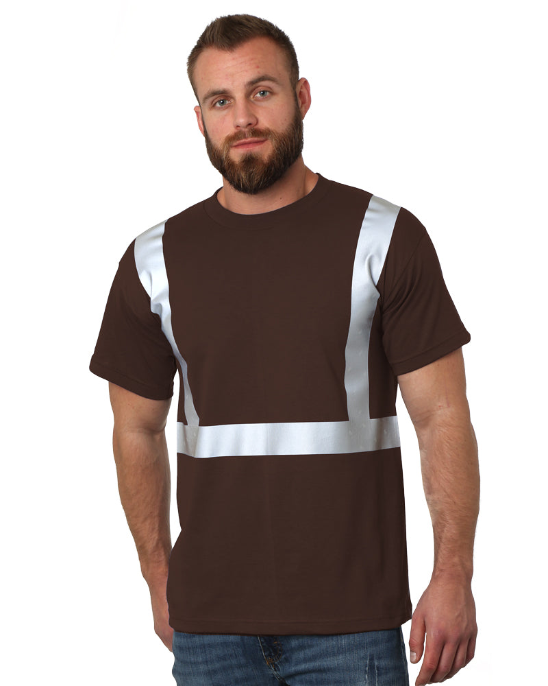 Front view of Chocolate Bayside 3751 Hi-Vis T-Shirt
