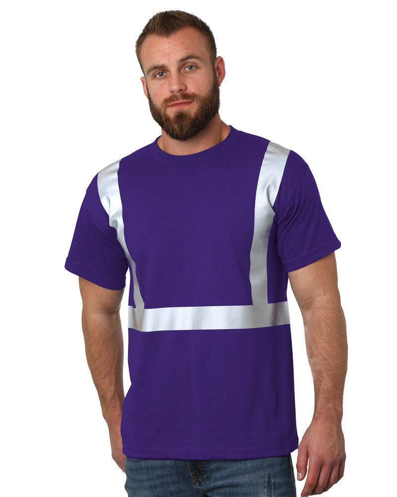 Front view of Purple Bayside 3751 Hi-Vis T-Shirt