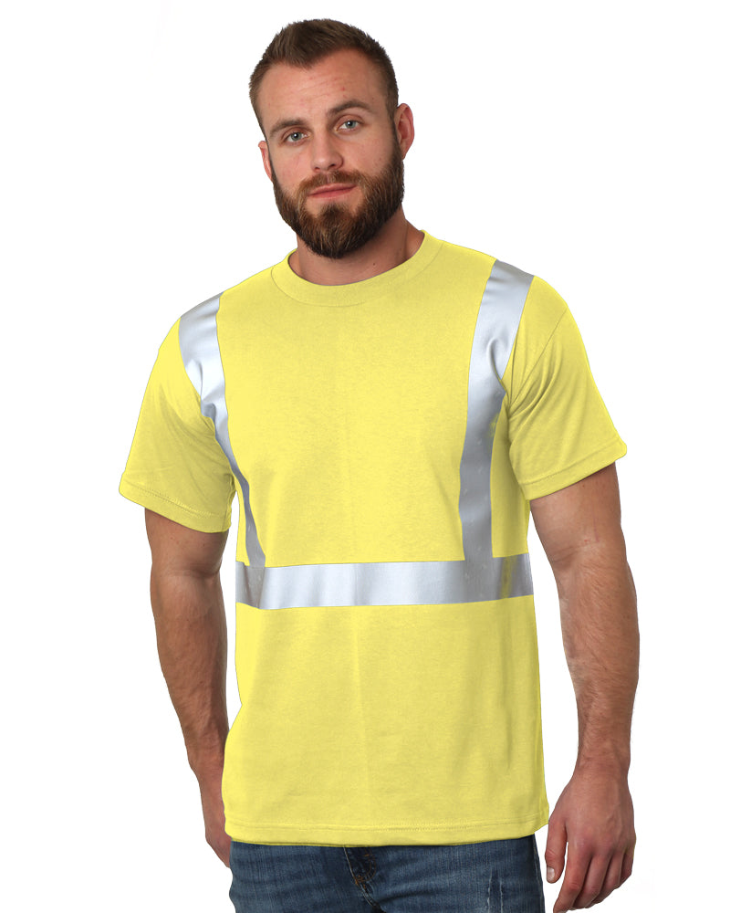 Front view of Yellow Bayside 3751 Hi-Vis T-Shirt