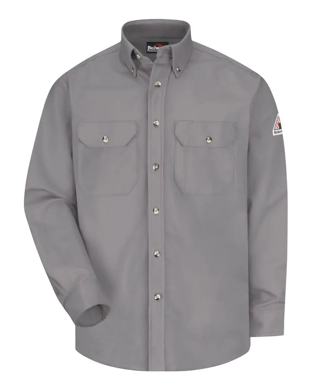 Bulwark Slu2t Dress Uniform Shirt - Excel Fr Comfortouch - 7 Oz. - Tall Sizes - Silver Grey - Light Gray / Mt