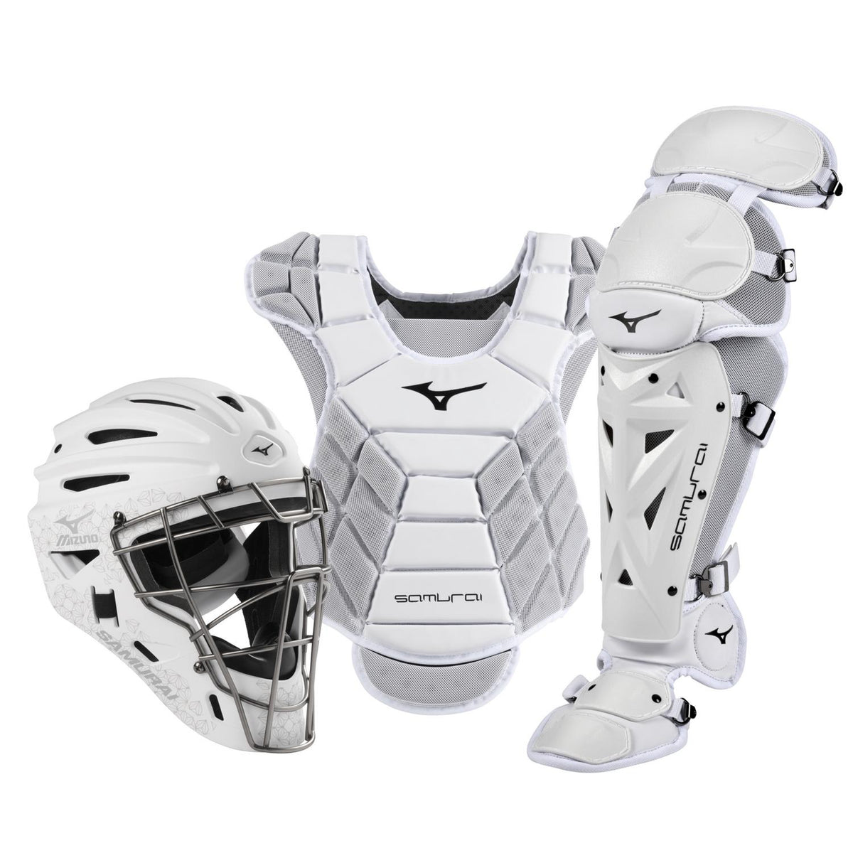 Mizuno Samurai Womens Boxed Catcher's Gear Set (14-15") - White - HIT a Double - 1