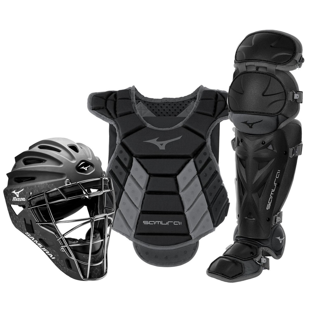 Mizuno Samurai Womens Boxed Catcher's Gear Set (14-15") - Black-Gray - HIT a Double - 1