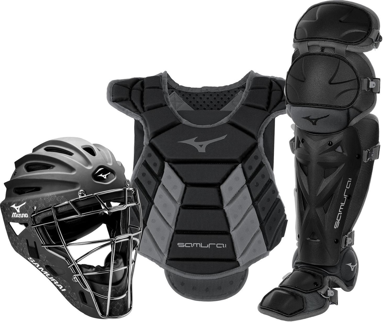 Mizuno Samurai Womens Boxed Catcher's Gear Set (14-15") - Black-Gray - HIT a Double - 1