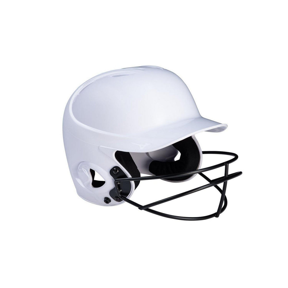 Mizuno MVP Series Solid Youth Batting Helmet with Fastpitch Softball Mask - White - HIT a Double - 1