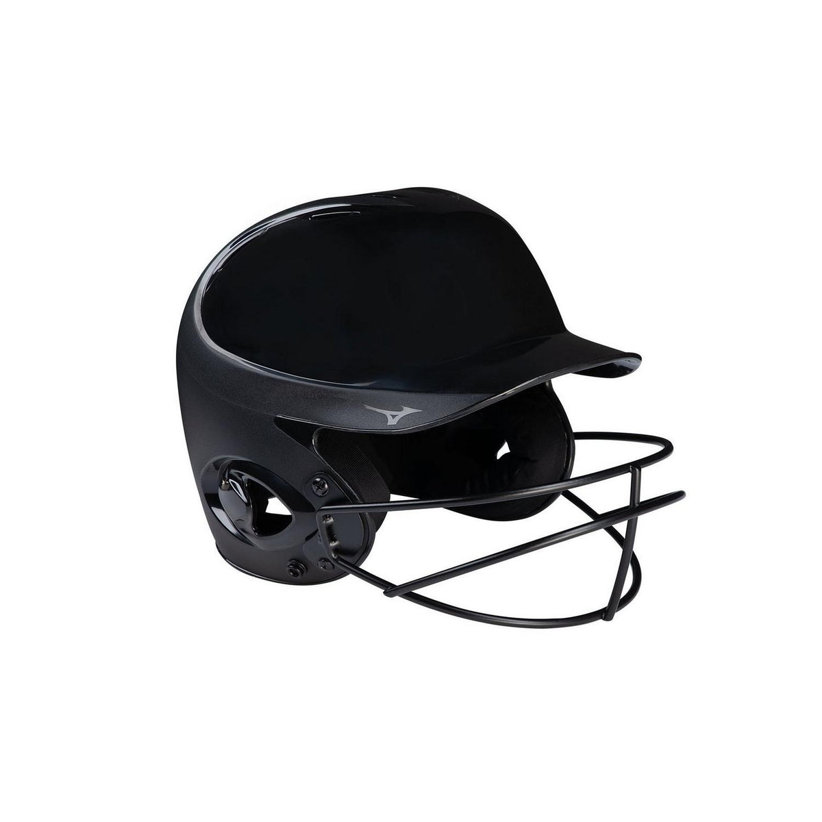 Mizuno MVP Series Solid Youth Batting Helmet with Fastpitch Softball Mask - Black - HIT a Double - 1