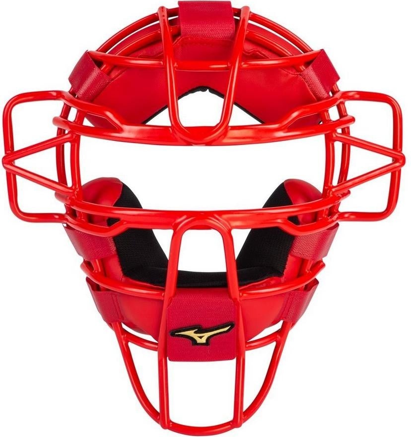 Mizuno Samurai Baseball Catcher's Mask - Red - HIT a Double - 1