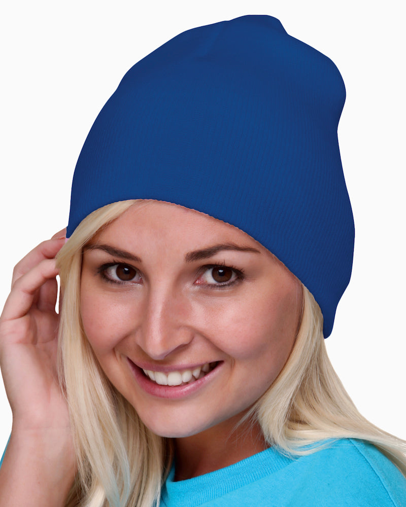 Front view of Royal Blue Bayside 3810 Knit Beanie