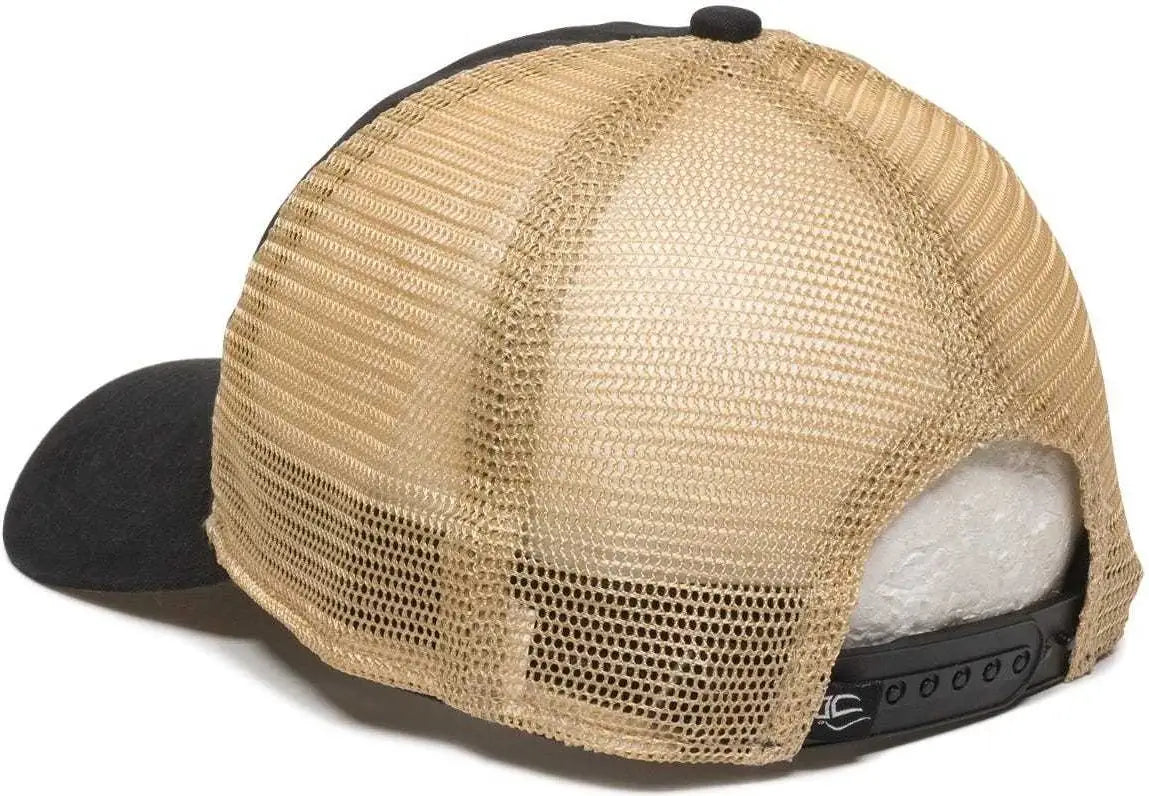 Oc Sports Pwt-200m Adjustable Mesh Back Cap - Black Tea Stain - 6 7/8’’ - 7 1/2’’