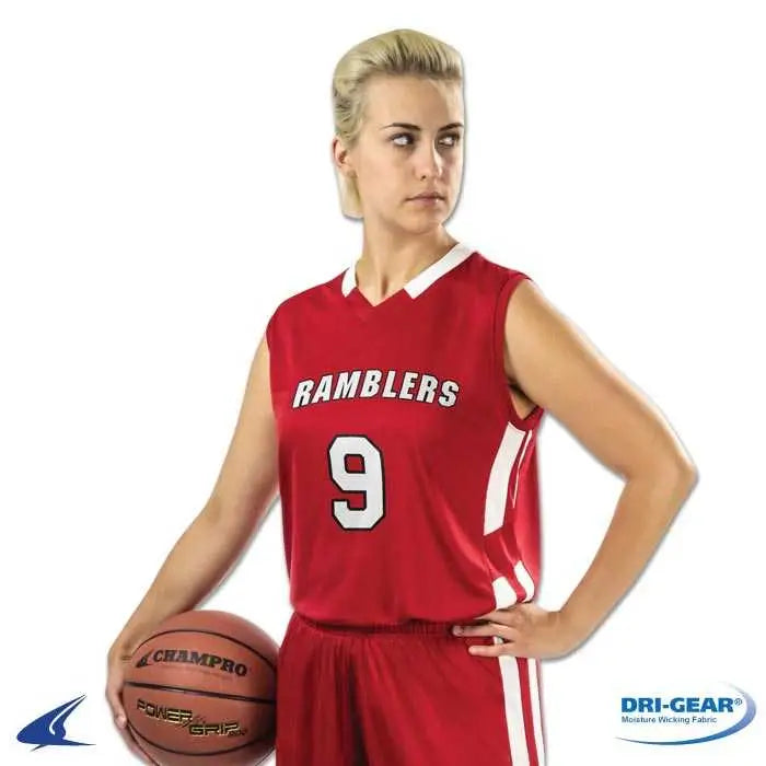 Champro Bbj9w Muscle Dri-gear Basketball Jersey Women’s - Scarlet White