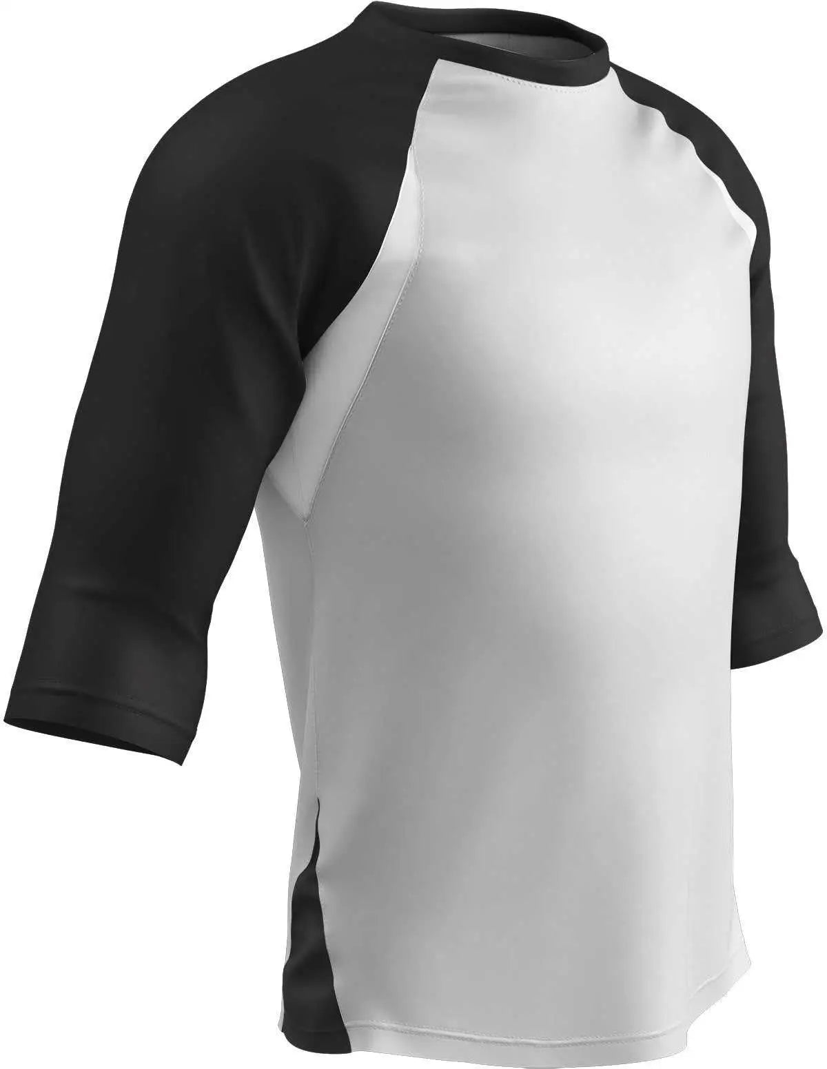 Champro Bs24 Complete Game 3/4 Sleeve Baseball Shirt - White Black