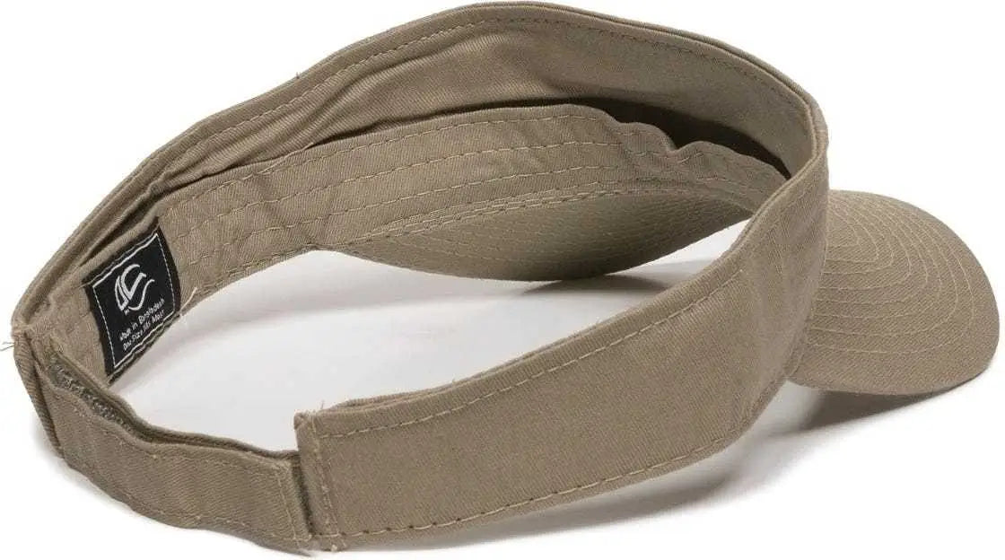 Oc Sports Gwtv-100 Adjustable Garment Washed Twill Visors - Khaki - 6 7/8’’ - 7 1/2’’