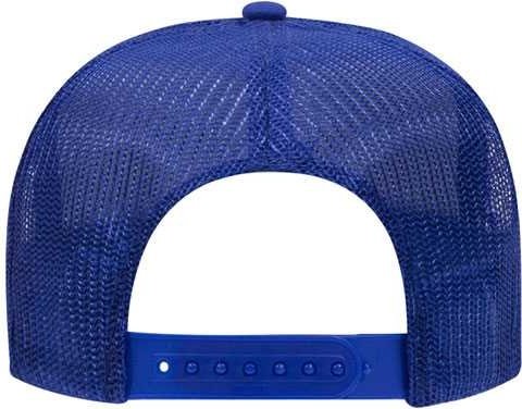 OTTO 39-165 Polyester Foam Front High Crown Golf Style Mesh Back Cap with Fabric Adjustable Hook - Royal - HIT a Double - 1