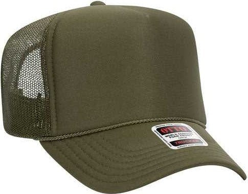 Otto 39-165 Cap 5 Panel High Crown Mesh Back Trucker Hat - 021 - Ol. Green - HIT a Double - 1
