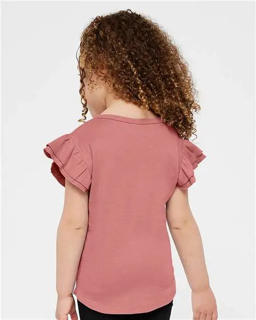 Rabbit Skins 3339la Toddler Flutter Sleeve Tee - 3339 - Mauvelous