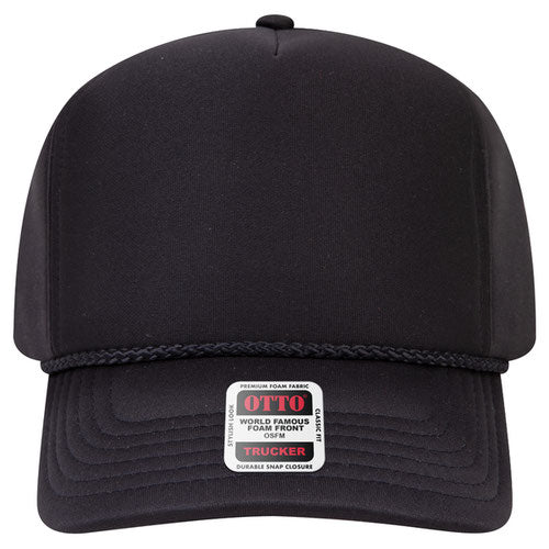 Otto 394-1 OTTO CAP 5 Panel High Crown Full Foam Cap - Black - HIT a Double - 2