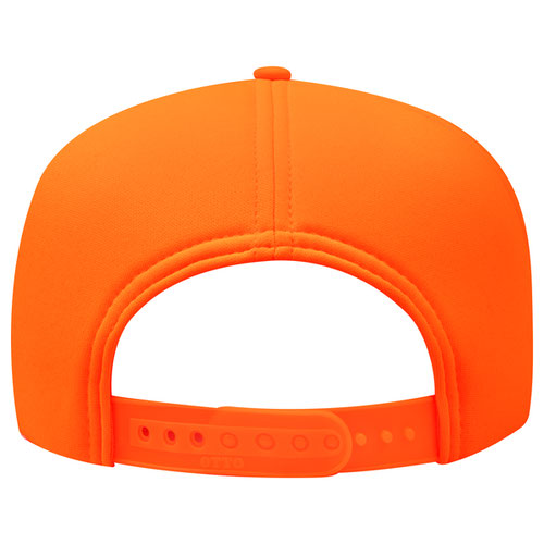 Otto 394-1 OTTO CAP 5 Panel High Crown Full Foam Cap - Neon Orange - HIT a Double - 3