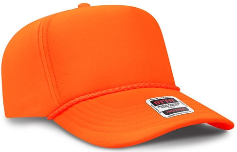 Otto 394-1 OTTO CAP 5 Panel High Crown Full Foam Cap - Neon Orange - HIT a Double - 1