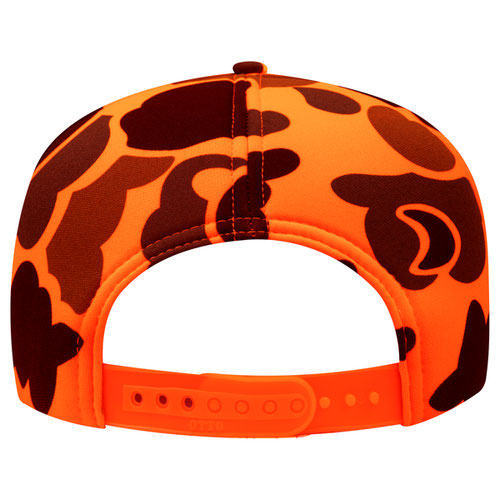 Otto 394-1 OTTO CAP 5 Panel High Crown Full Foam Cap - Neon Orange Camo - HIT a Double - 3