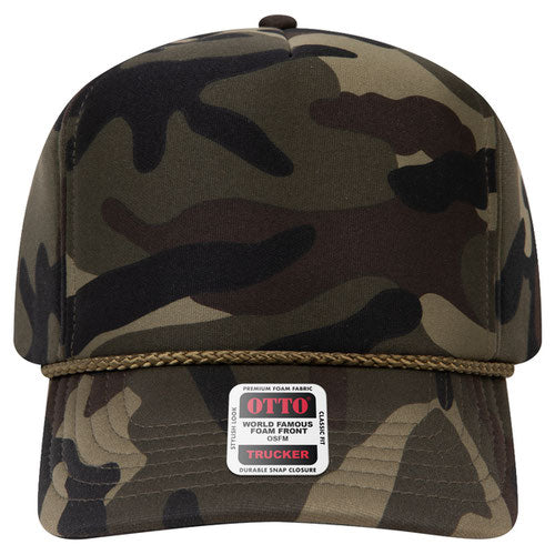 Otto 394-1 OTTO CAP 5 Panel High Crown Full Foam Cap - Woodland Camo - HIT a Double - 2