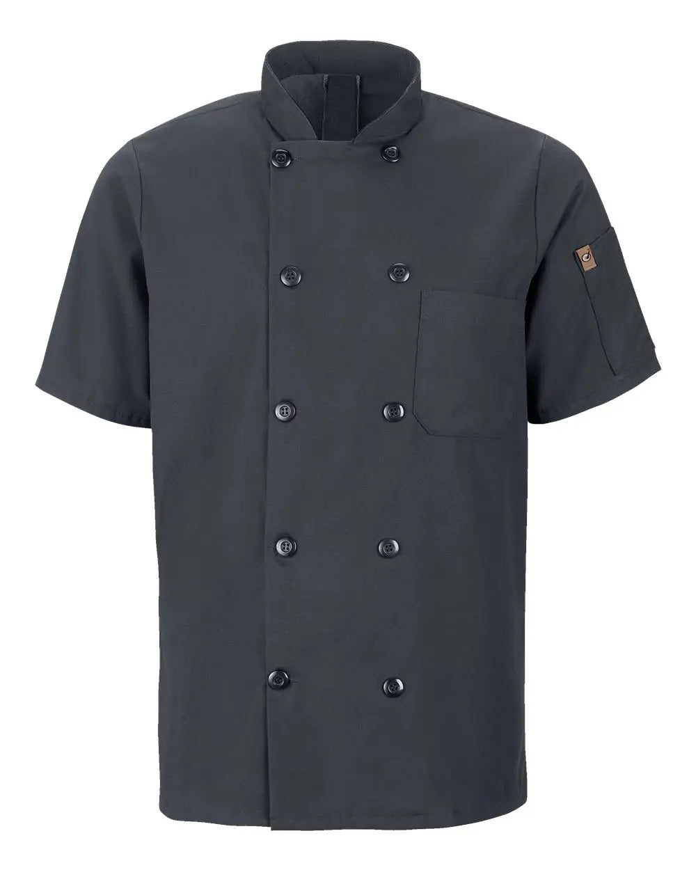 Chef Designs 046x Mimix™ Short Sleeve Coat with Oilblok - Charcoal - Dark Gray / s