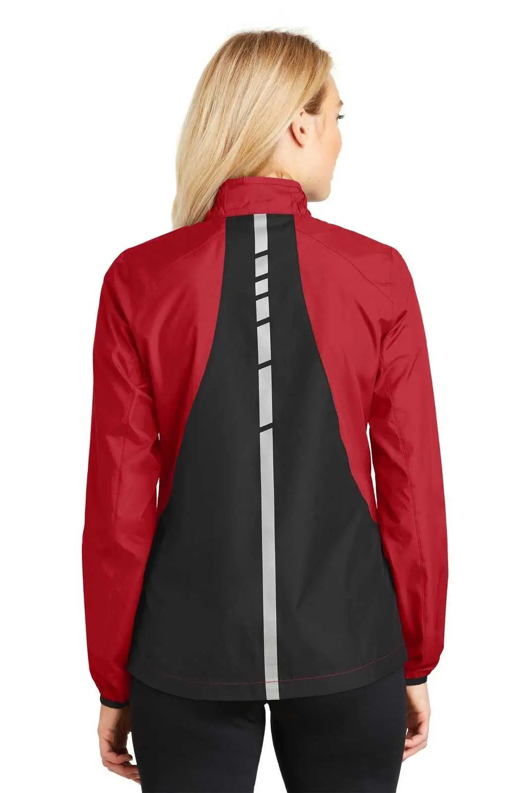 Port Authority L345 Ladies Zephyr Reflective Hit Full-zip Jacket - Rich Red Deep Black