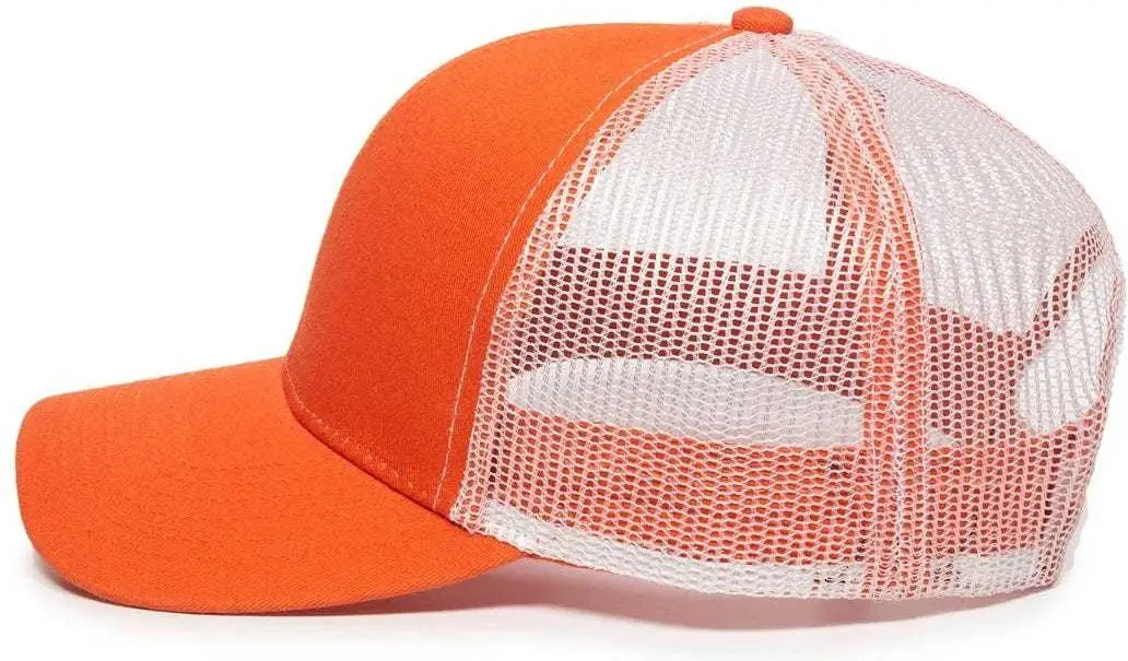 Oc Sports Mbw-600 Team Adjustable Mesh Back Ball Cap - Orange White - 6 7/8’’ - 7 1/2’’