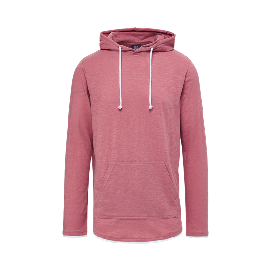 Front view of Orchid Ice Unisex Miles Slub Hooded Long Sleeve T-Shirt 24401