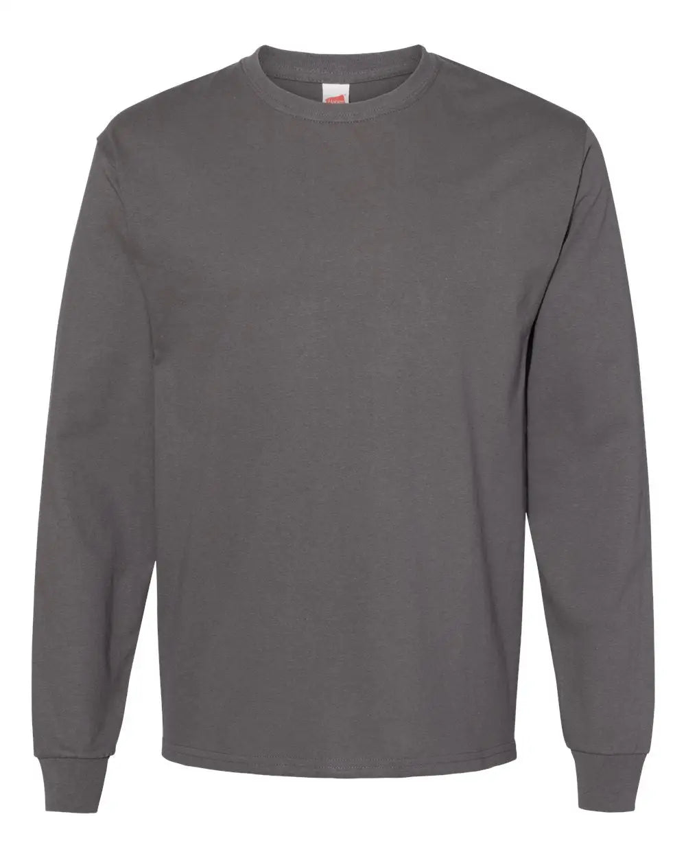 Hanes 5286 Essential-t Long Sleeve T-shirt - Smoke Grey - Gray / s