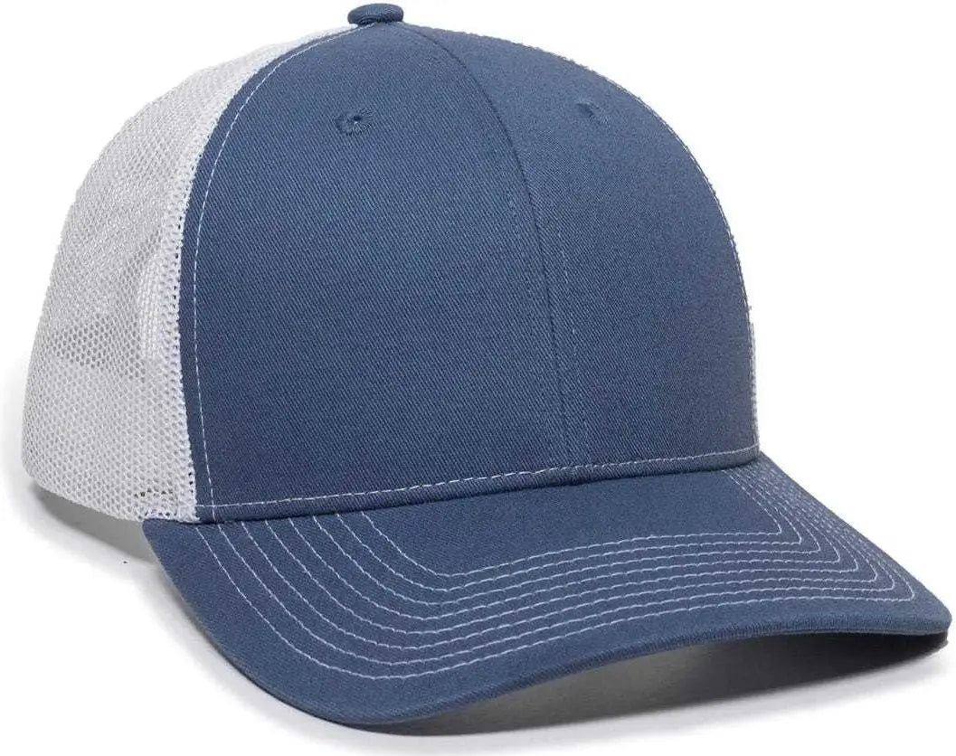 Oc Sports Oc771 Adjustable Mesh Back Cap - Slate White - Navy / 6 7/8’’ - 7 1/2’’