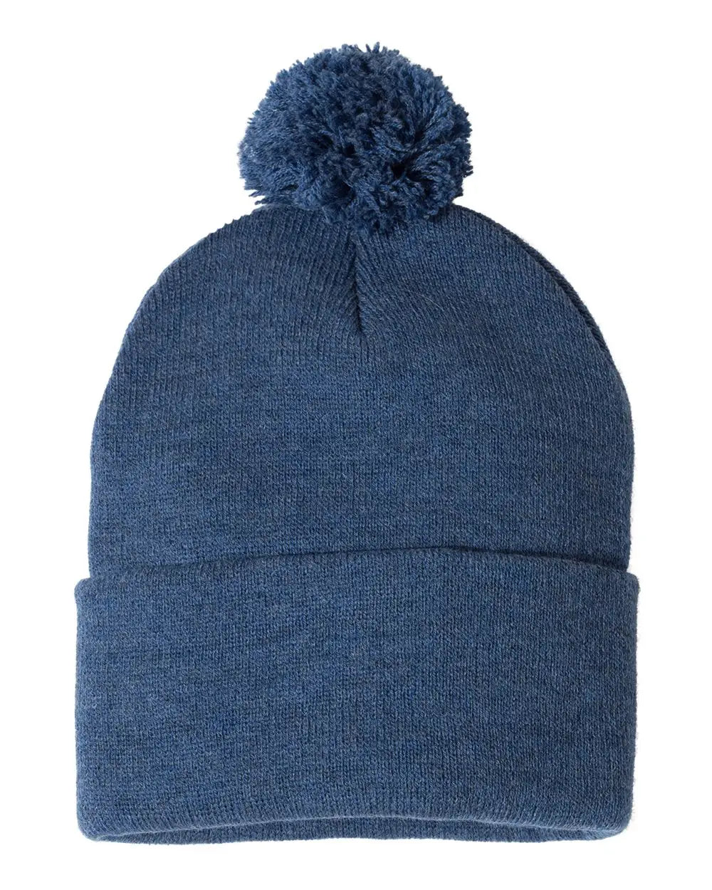Sportsman Sp15 12’’ Pom-pom Cuffed Beanie - Heather Dark Royal - one Size Fits Most