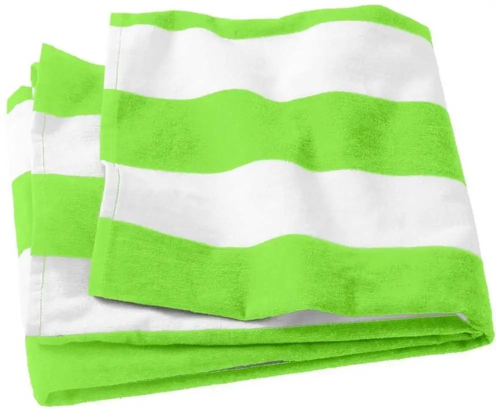 Port Authority Pt43 Cabana Stripe Beach Towel - Bright Lime - one Size Fits Most