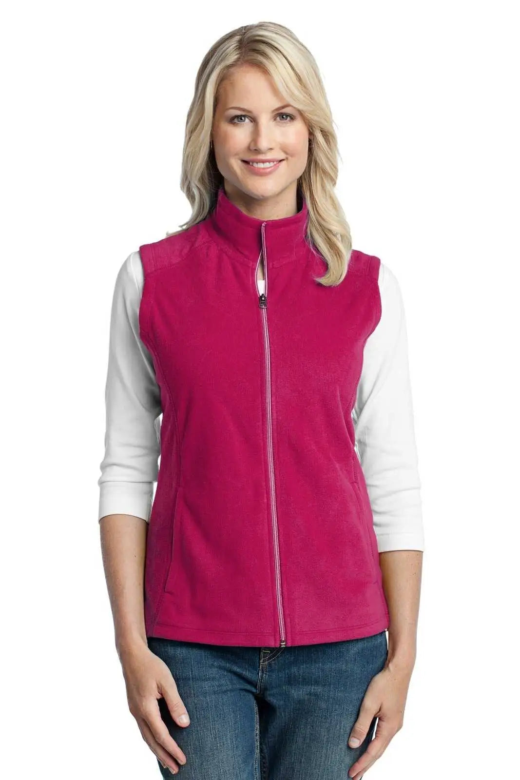Port Authority L226 Ladies Microfleece Vest - Dark Fuchsia