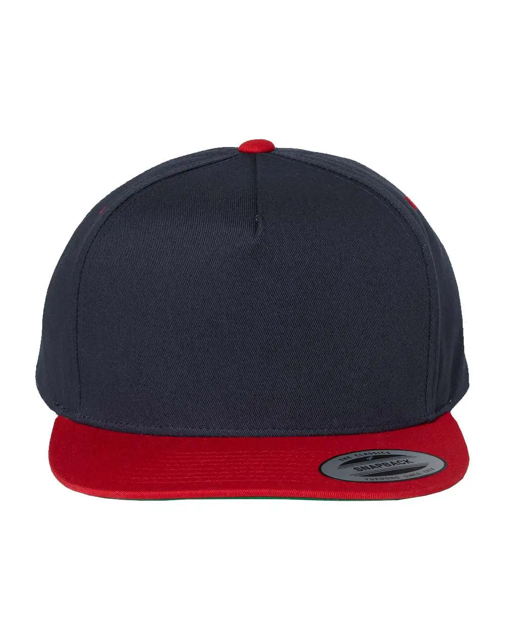 Yp Classics 6007 Five-panel Cotton Twill Snapback Cap - Navy Red - one Size Fits Most