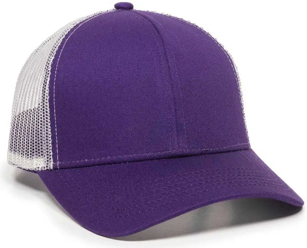 Oc Sports Mbw-600 Team Adjustable Mesh Back Ball Cap - Purple White - 6 7/8’’ - 7 1/2’’
