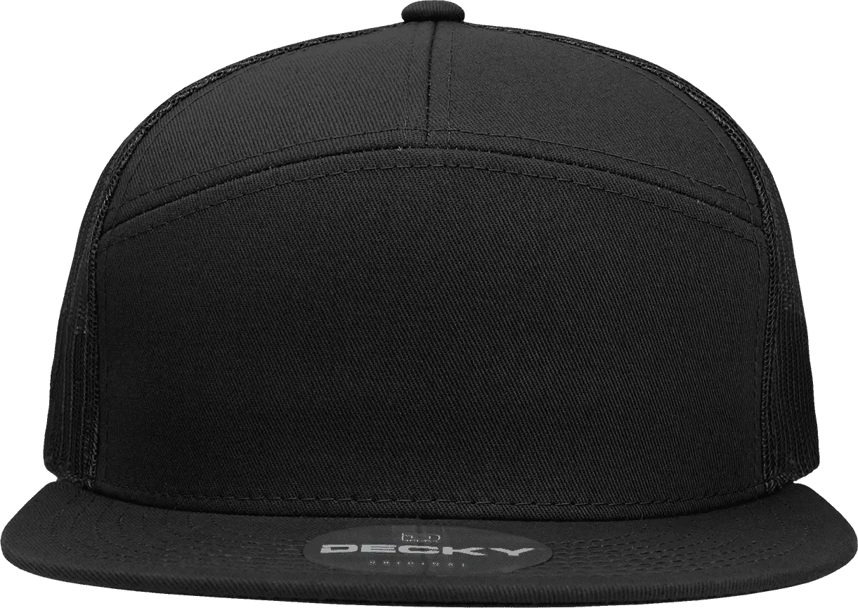 Decky 1133 7 Panel Trucker Cap - Black - one Size Fits Most
