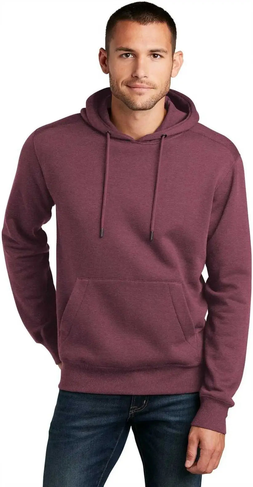 District Dt1101 Perfect Weight Fleece Hoodie - Heathered Loganberry