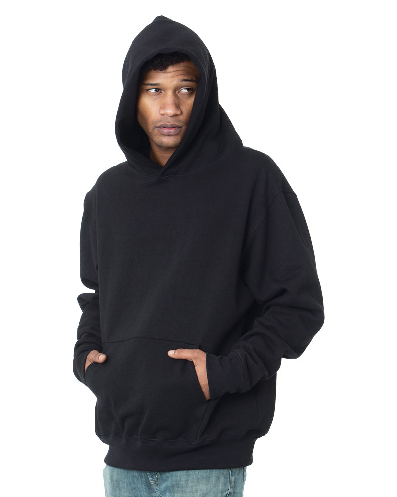 Bayside 4000B USA-Made Super Heavy Oversized Hooded Sweatshirt - 4000 - Black