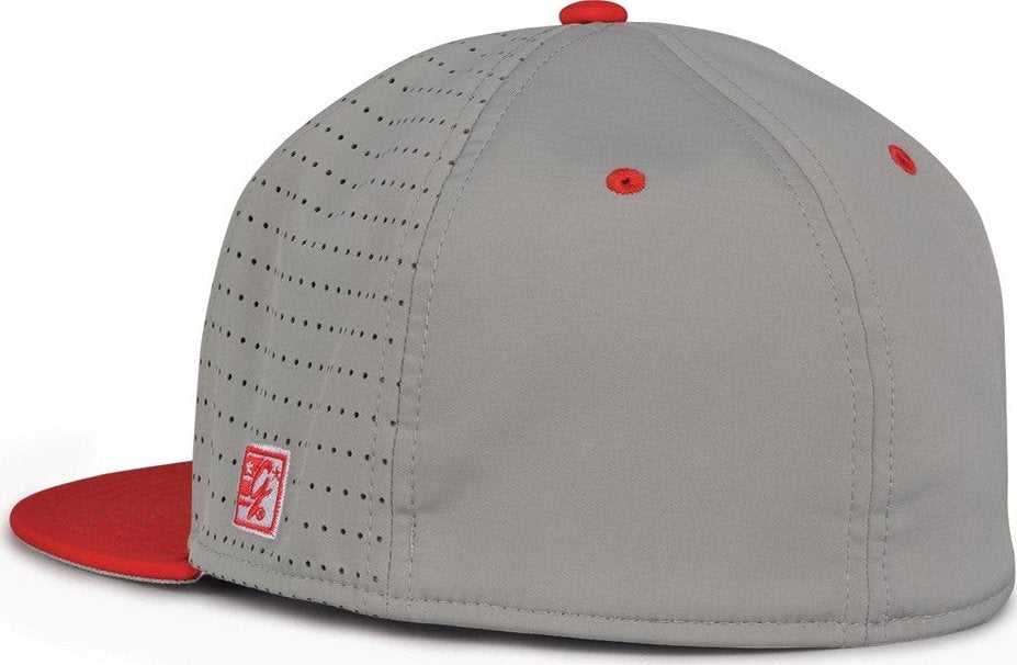The Game GB998 Perforated GameChanger Cap - Gray Red - HIT a Double - 3