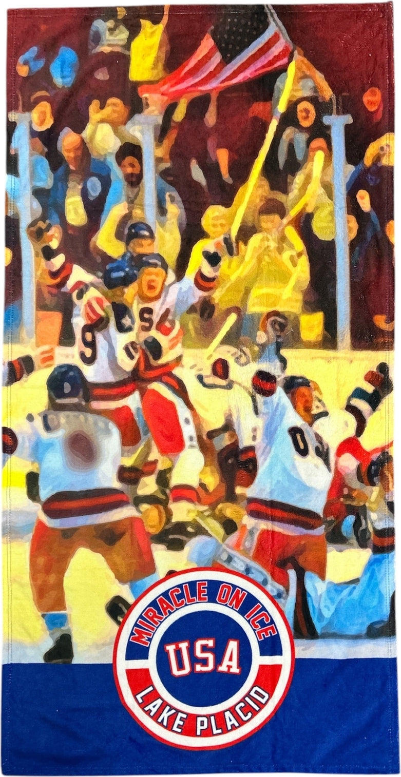 USA Hockey Miracle on Ice 1980 Official Beach Towel 30in. X 60in.