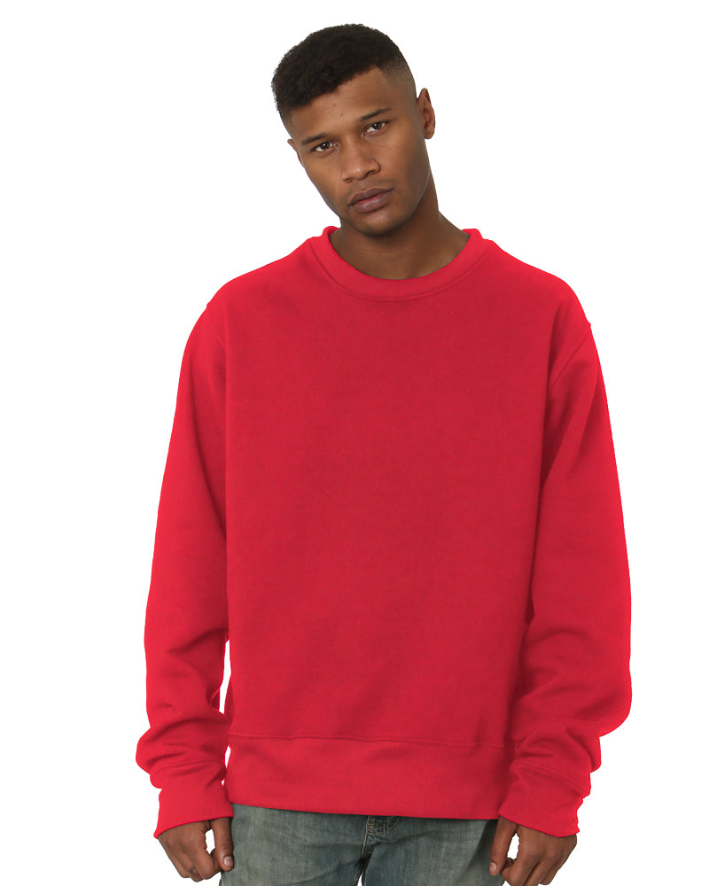 Bayside 4025 USA-Made Super Heavy Oversized Crewneck Sweatshirt - Red