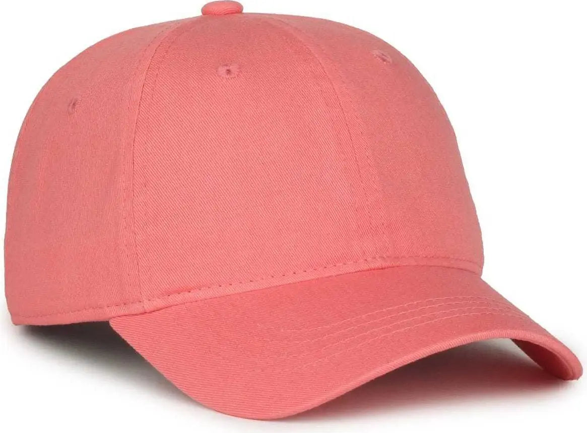 Oc Sports Gwt-111 Adjustable Strap Garment Wash Cotton Cap - Melon - Pink / 6 7/8’’ - 7 1/2’’